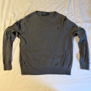 Vintage Polo by Ralph Lauren Dark Gray V-Neck Sweater